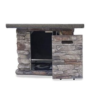 Christopher Knight Home Stonewall Outdoor Square Fire Pit - 40,000 BTU, Natural Stone