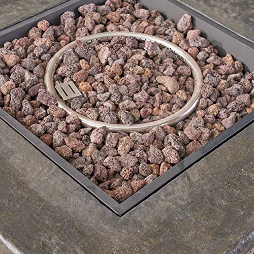 Christopher Knight Home Stonewall Outdoor Square Fire Pit - 40,000 BTU, Natural Stone