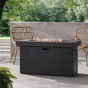 Christopher Knight Home Custer Outdoor Rectangular Fire Pit - 40,000 BTU, Grey