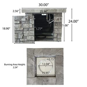 Christopher Knight Home Angeles Outdoor Square Fire Pit - 40,000 BTU, Grey