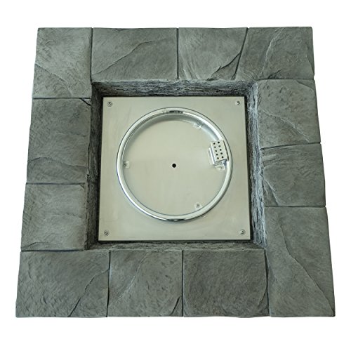 Christopher Knight Home Angeles Outdoor Square Fire Pit - 40,000 BTU, Grey