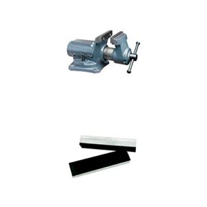 wilton 63248 sbv-100, super-junior vise, swivel base with r-4, rubber face jaw cap, 4" jaw width