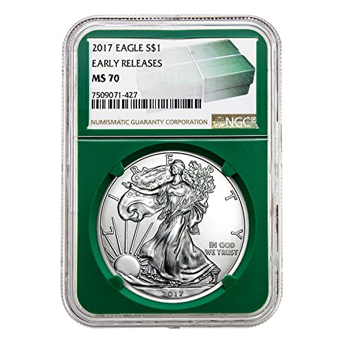 2017 Silver Eagle Green Holder Early Releases $1 MS-70 NGC