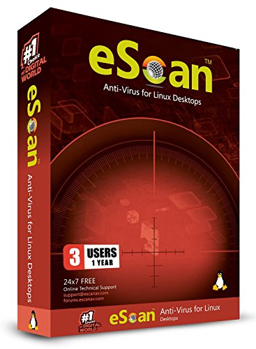 eScan Antivirus for Linux Desktop 2019 Instant protection comprehensive log of scan| 3 Devices 1 Year | Linux internet security software 2019 | Web Protection