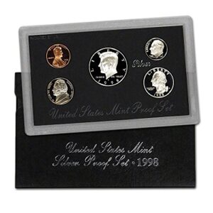 1998 s u.s. mint silver proof set - 5 coins - ogp superb gem uncirculated