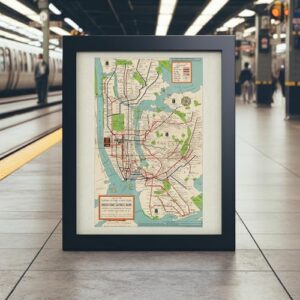 New York City Map of the Subway1948-11x14 Unframed Art Print New York Poster - Great Vintage New York City Poster Home Decor or New York City Map - NYC Map Wall Art - NYC Subway Map