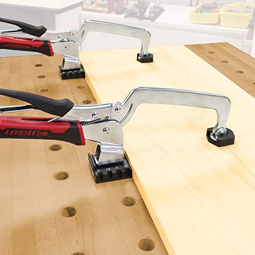 Milescraft 4007 6in Bench Clamp – Heavy Duty Hold Down Clamp with Non-Marring Rubber Pad for Use with T-Tracks, Clamp Tables & Clamp Plates on Different Woodworking Projects