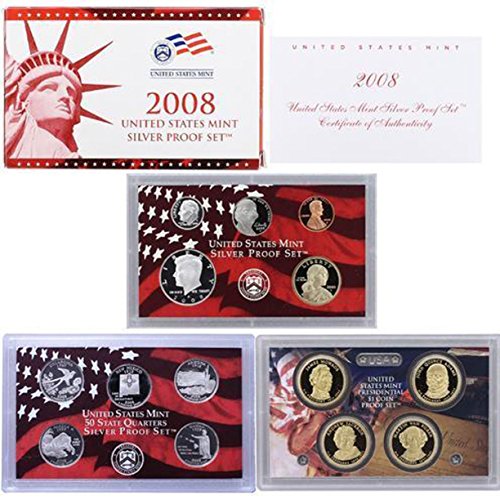 2008 S U.S. Mint Silver Proof Set - 14 Coins - OGP Superb Gem Uncirculated