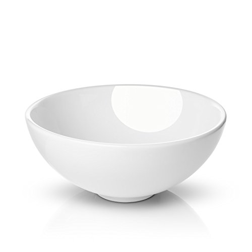 Miligoré 11" Round White Ceramic Vessel Sink - Modern Above Counter Bathroom Vanity Bowl