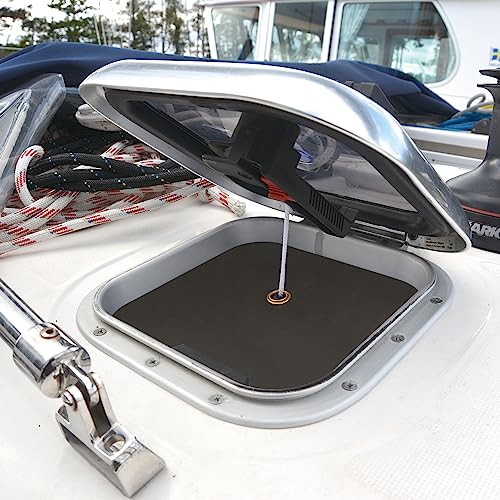 Waterline Design | Mosquito Net/Bug Screen for Boats Setup from The Inside with Magnet or Suction Cup. Bug Free Environment. for All Brands of Small hatches (1405) Hatch is not Included.