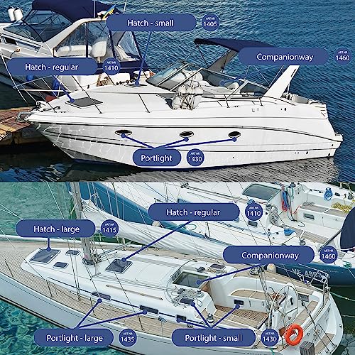 Waterline Design | Mosquito Net/Bug Screen for Boats Setup from The Inside with Magnet or Suction Cup. Bug Free Environment. for All Brands of Small hatches (1405) Hatch is not Included.