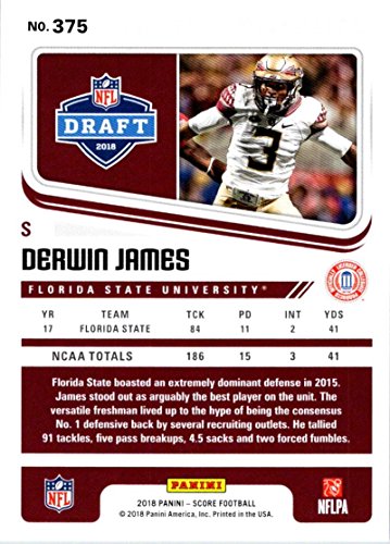 2018 Score #375 Derwin James Florida State Seminoles NM-MT NFL Football Rookie