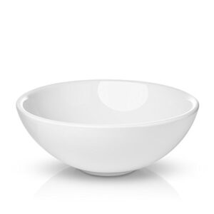 miligoré 16" round white ceramic vessel sink - modern above counter bathroom vanity bowl