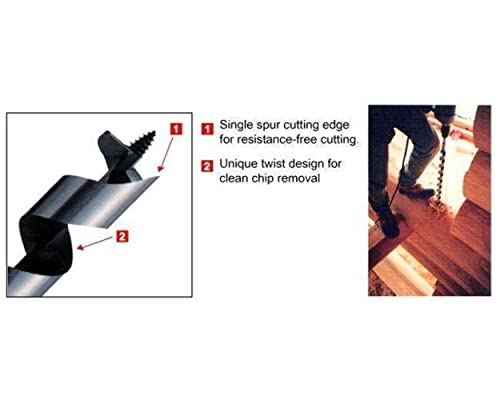 Wood Owl 06109 No. 600 3/4" x 24" Deep Cutting Combination Utility Ship Auger Boring Bits Single Flute Single Spur (3/4" x 24" 06109)