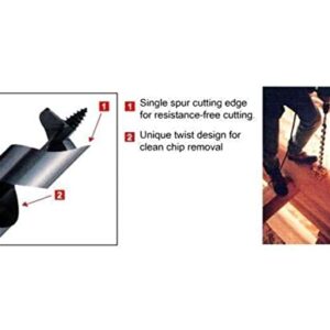 Wood Owl 06111 No. 600 7/8" x 24" Deep Cutting Combination Utility Ship Auger Boring Bits Single Flute Single Spur (7/8" x 24" 06111)