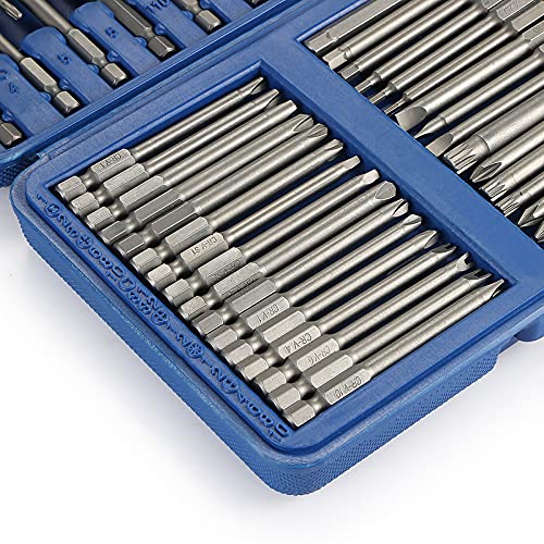 Screwdriver Bit Set, Sunsbell Security Bit Set Extra Long Magnetic Driver Kit, Drill Screwdriver Bit Set, Screw Driver Bits with Case, Hex, Star Bits, Square, Spanner Bits - 50Pcs