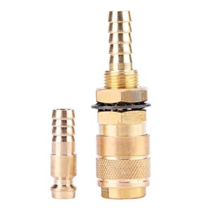 water cooled & gas adapter quick brass hose connector fitting for mig tig welder torch (brass)