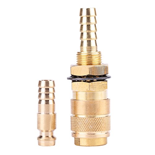 Water Cooled & Gas Adapter Quick Brass Hose Connector Fitting for MIG TIG Welder Torch (Brass)