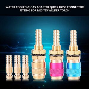 Water Cooled & Gas Adapter Quick Brass Hose Connector Fitting for MIG TIG Welder Torch (Brass)