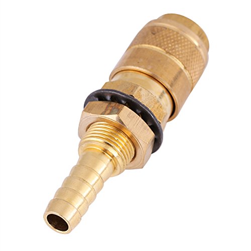Water Cooled & Gas Adapter Quick Brass Hose Connector Fitting for MIG TIG Welder Torch (Brass)