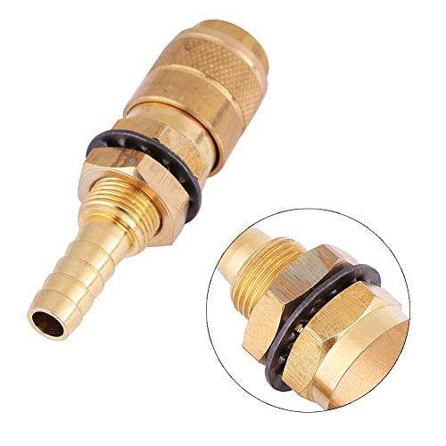 Water Cooled & Gas Adapter Quick Brass Hose Connector Fitting for MIG TIG Welder Torch (Brass)