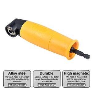 HOHXEN Right Angle Drill, 90 Degree Right Angle Driver Angle Extension Power Screwdriver Drill Attachment 1/4inch Hex Bit Socket Screwdriver Holder Adapter