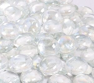 kibow 10-pound pack fire glass beads for gas fire pit, 3/4 inch-clear color