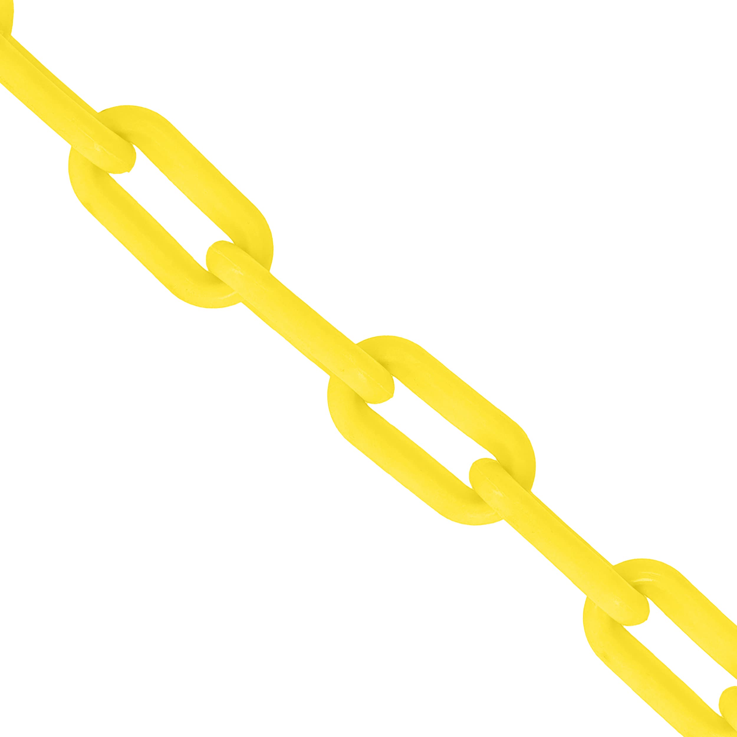 BISupply Yellow Plastic Chain Links - 125ft x 2in Plastic Barrier Chain for Safety Crowd Control or Plastic Links Halloween Decor Chains for Costumes