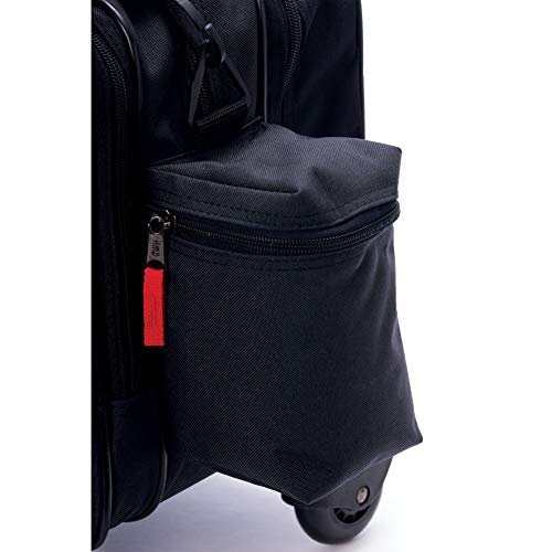 Hopkins Medical Products Rolling Med Bag with EZ-View: Waterproof, Ultimate Mobility for Healthcare Pros, 39.5" Handle, 16" x 3" x 12", Black