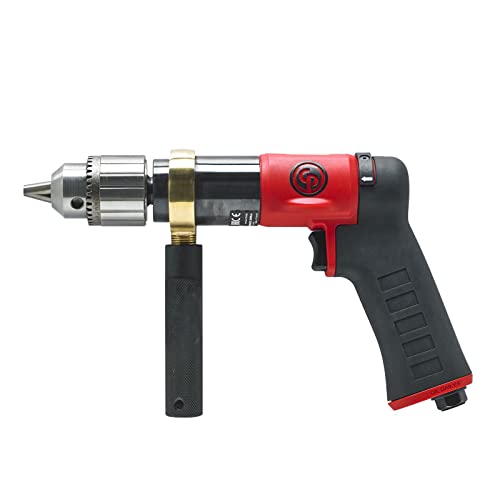 Chicago Pneumatic CP9789C - Air Power Drill, Hand Drill, Power Tools & Home Improvement, 1/2 Inch (13 mm), Keyed Chuck, Pistol Handle, 0.47 HP / 350 W, Stall Torque 10.3 ft. lbf / 14 NM - 840 RPM