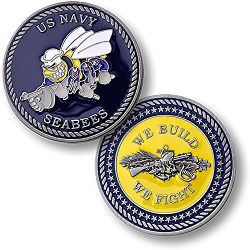 U.S. Navy Seabees We Build We Fight Challenge Coin