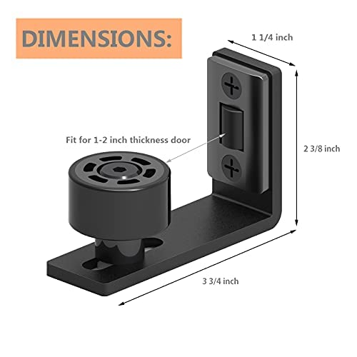 CCJH Sliding Barn Door Floor Guide Adjustable Wall Mount Flush Bottom Door Guides 1Pack Black