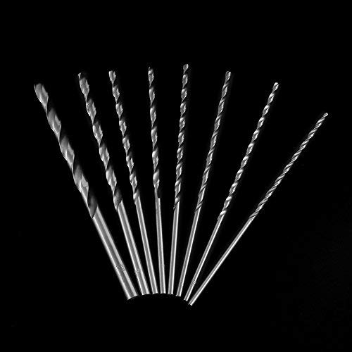 8PCS 200mm Straight Shank Twist Drill Set Lengthened High Speed Steel Twist Drill Set Tool 4-10mm, Used for Wood Plastic and Aluminum
