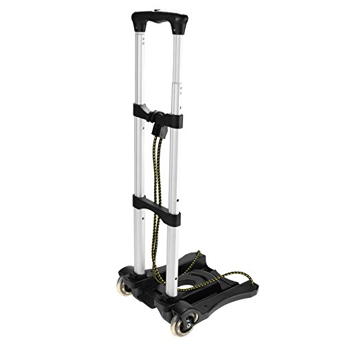 Folding Hand Truck, 80 lbs Heavy Duty Solid Construction Utility Cart Compact and Lightweight for Luggage, Personal, Travel, Auto, Moving and Office Use - Portable Fold Up Dolly