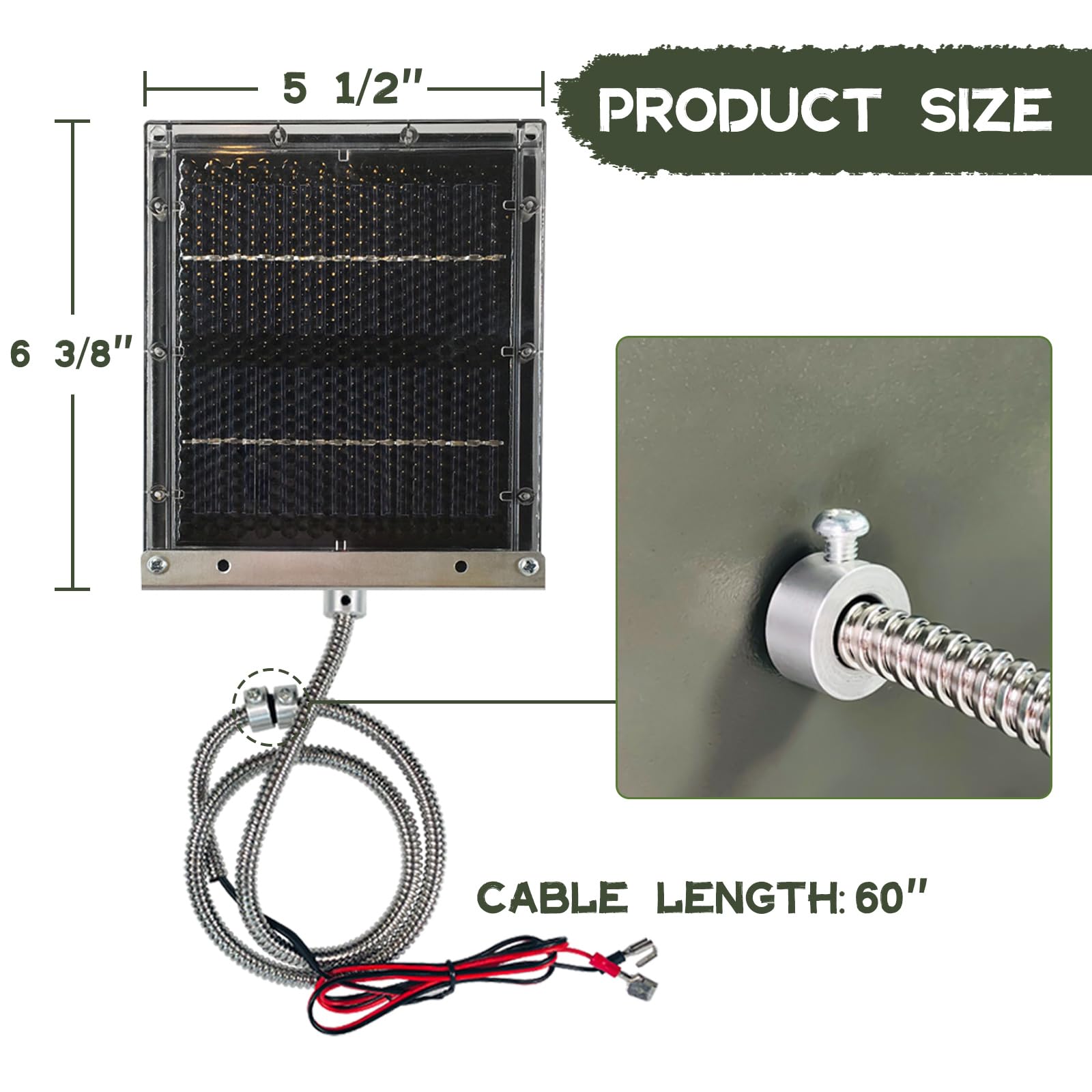 Highwild 12-Volt Solar Panel Charger for 12V Feeder Battery - Deer Feeder Outdoor Waterproof Solar Charger with Mounting Hardware