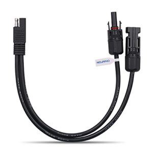 chafon solar panel connector to sae adapter cable 10awg, solar to sae cable pv extension wire, 11.8in 50amps for solar panels rv caravan battery charger kit