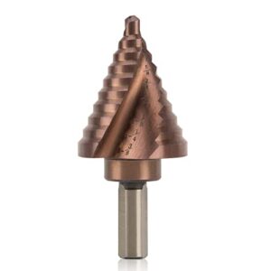 zelcan cobalt added m35 step drill bit, spiral step drill bit, unibit drill bit for cutting drilling holes on stainless steel, steel, metal sheet, multiple hole stepped up bit for professionals