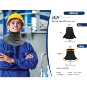 BSV Welding Neck Protector - Cut, Scratch, Flame & Heat Resistant, 100% made with Double Layered DuPont Kevlar - Unisex, Large, Yellow