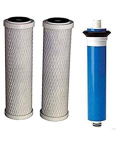 cfs – 3 pack water filter set includes carbon filter cartridges and membrane compatible with ge fx12p, fx12m, gxrm10rbl models – whole house replacement reverse osmosis filtration system
