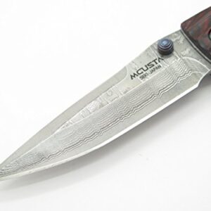 Mcusta Seki Japan Leyasu MC-183D Red Shogun VG-10 Damascus Folding Hunter Knife