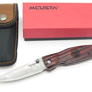 Mcusta Seki Japan Leyasu MC-183D Red Shogun VG-10 Damascus Folding Hunter Knife