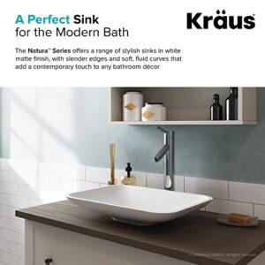 Kraus KSV-4MW Natura Bathroom Sink, Rectangular 19.6 x 15.7 inch