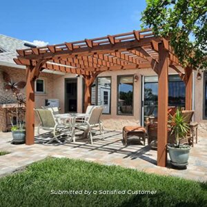 Backyard Discovery 14x10 ft All Cedar Wood Pergola, Durable, Quality Supported Structure, Snow and Wind Supported, Rot Resistant, Backyard, Deck, Garden, Patio, Outdoor Entertaining