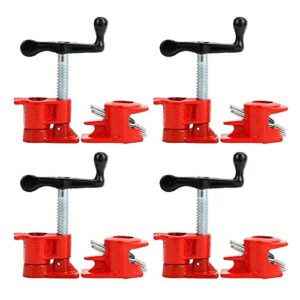 (4 pack) 3/4" wood gluing pipe clamp set heavy duty pro woodworking cast iron