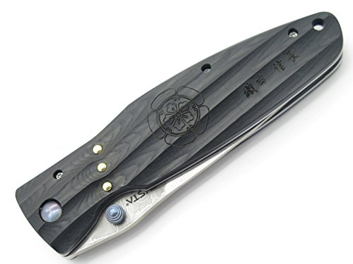 Mcusta Seki Japan Nobunaga MC-181D Micarta and VG-10 Damascus Folder Folding Knife