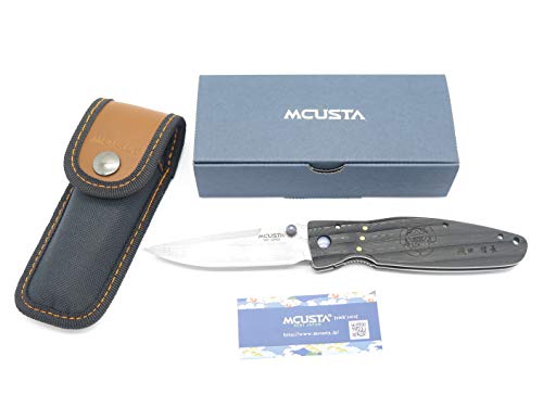 Mcusta Seki Japan Nobunaga MC-181D Micarta and VG-10 Damascus Folder Folding Knife