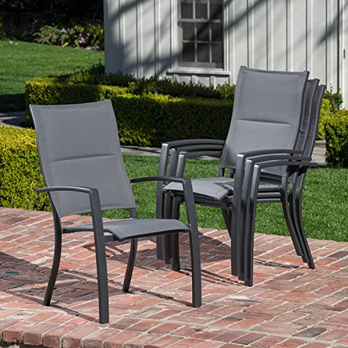 Hanover Naples 11-Piece Patio Dining Set with Rust-Free Aluminum 40" x 118" Expanding Rectangular Dining Table with 10 High-Back Stackable Sling Chairs