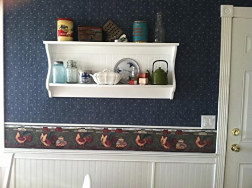 Plate Rack Wall Shelf Country Wood Display Plate and Bowl Rack Primitive Shelf