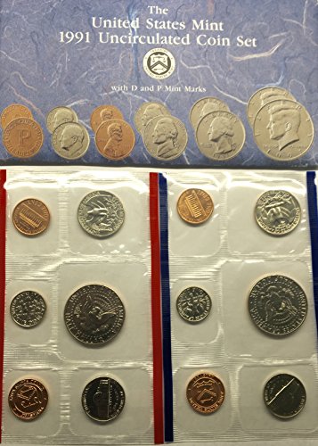 1991 P D US Mint Set 10 Pieces comes in US mint Packaging Brillent Uncirculated