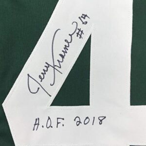 Autographed/Signed Jerry Kramer HOF 2018 Green Bay Green Football Jersey JSA COA